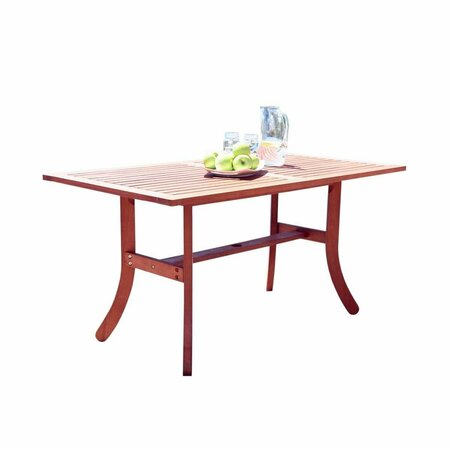 GFANCY FIXTURES 29 x 59 x 31 in. Sienna Brown Dining Table with Curved Legs GF3096155